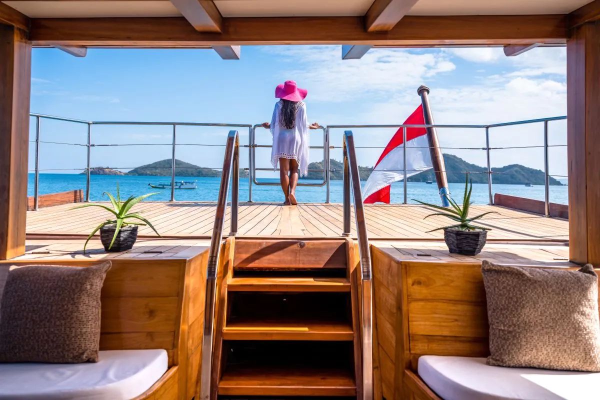 View forward from a phinisi deck